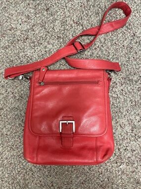 Audrey brooke Coral Leather Crossbody Bag with built in wallet